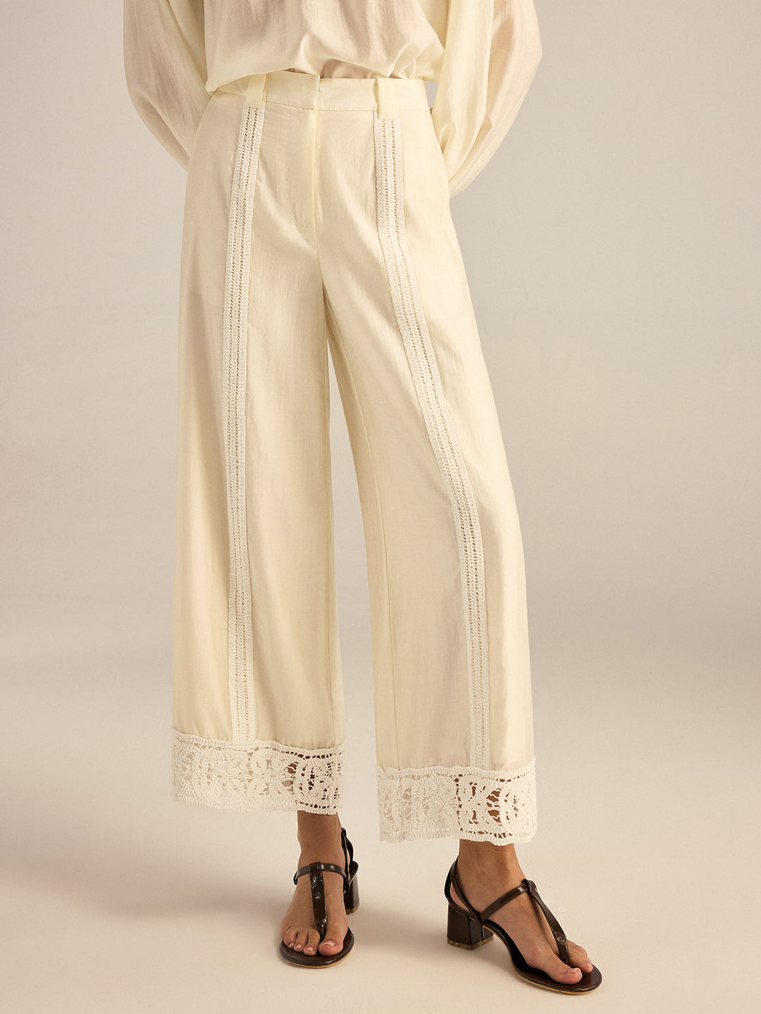 Pantalon large en Tencel au crochet