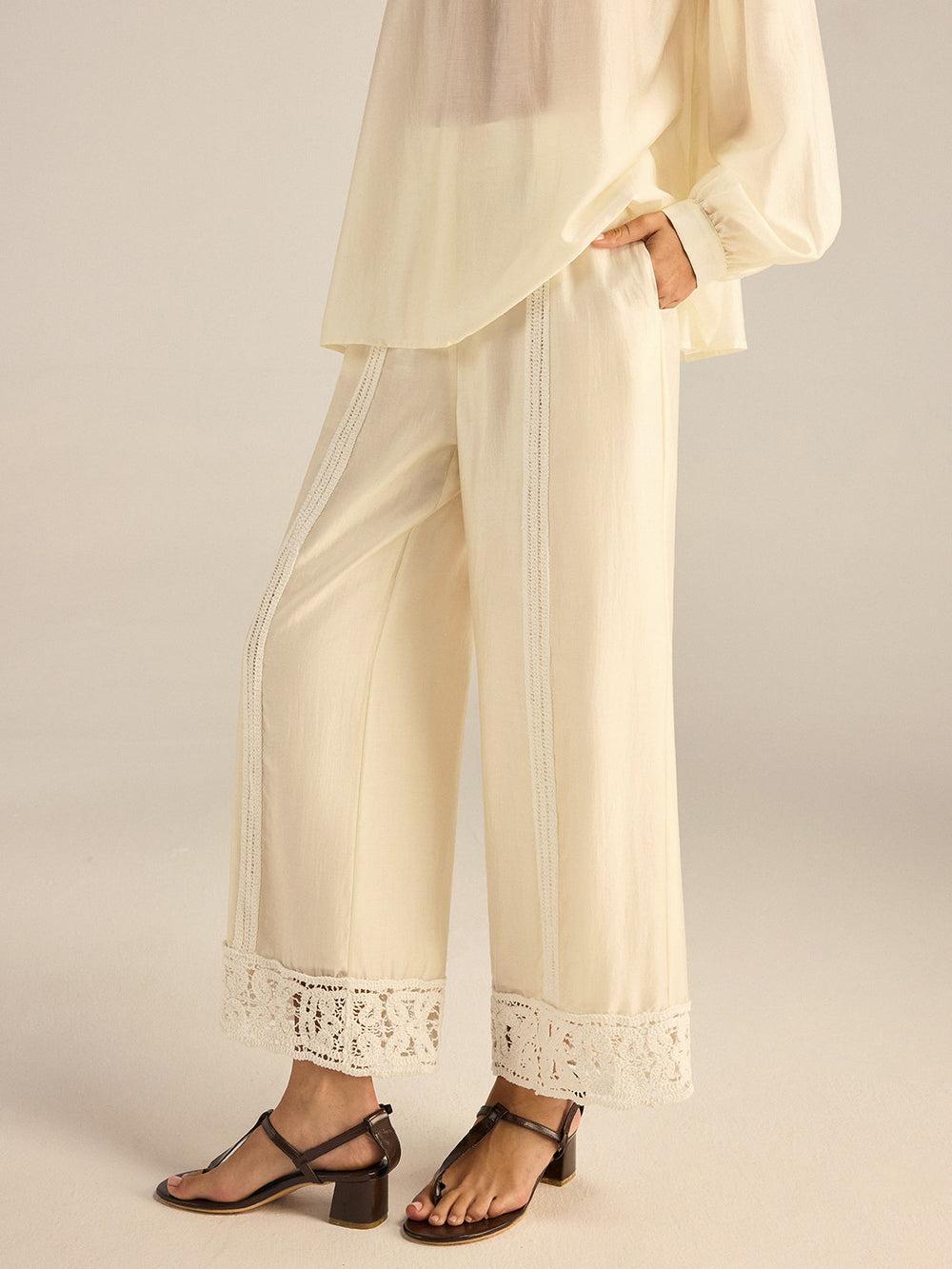 Pantalon large en Tencel au crochet