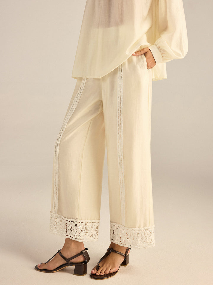 Pantalon large en Tencel au crochet