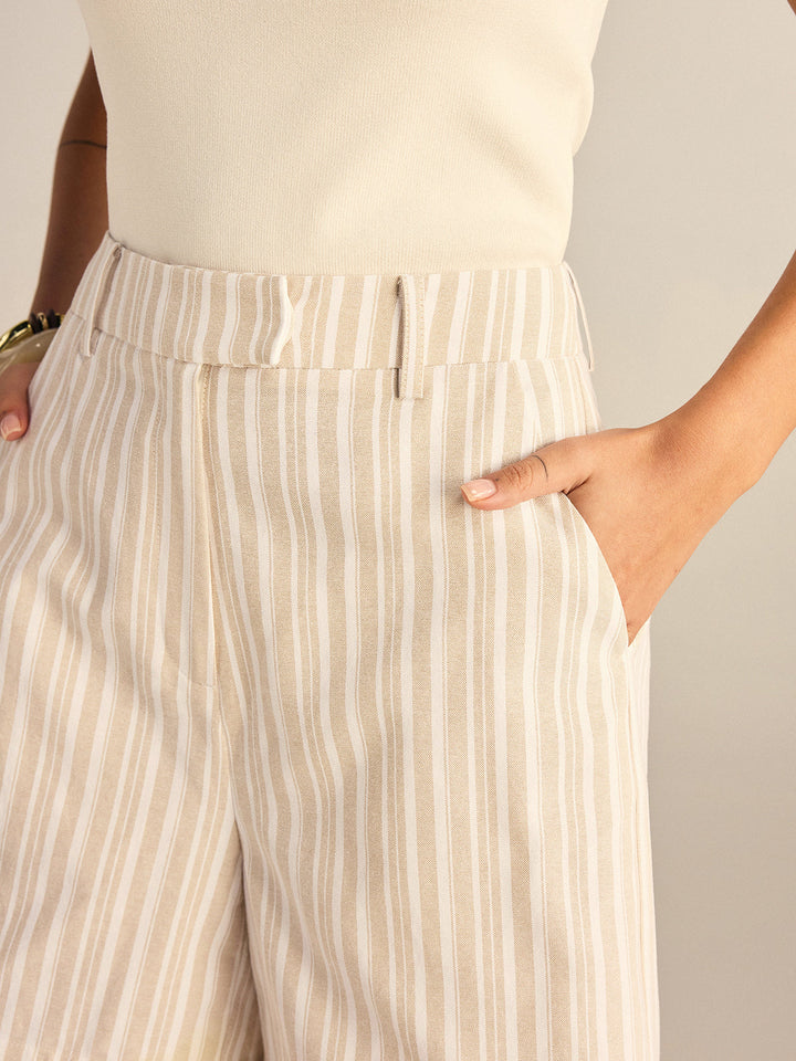 Shorts Mi-Taille à Rayures