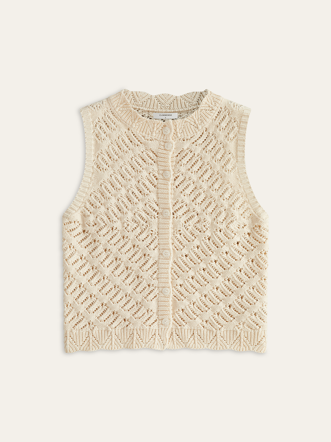 Cardigan sans manches en tricot avec fermeture boutonnée