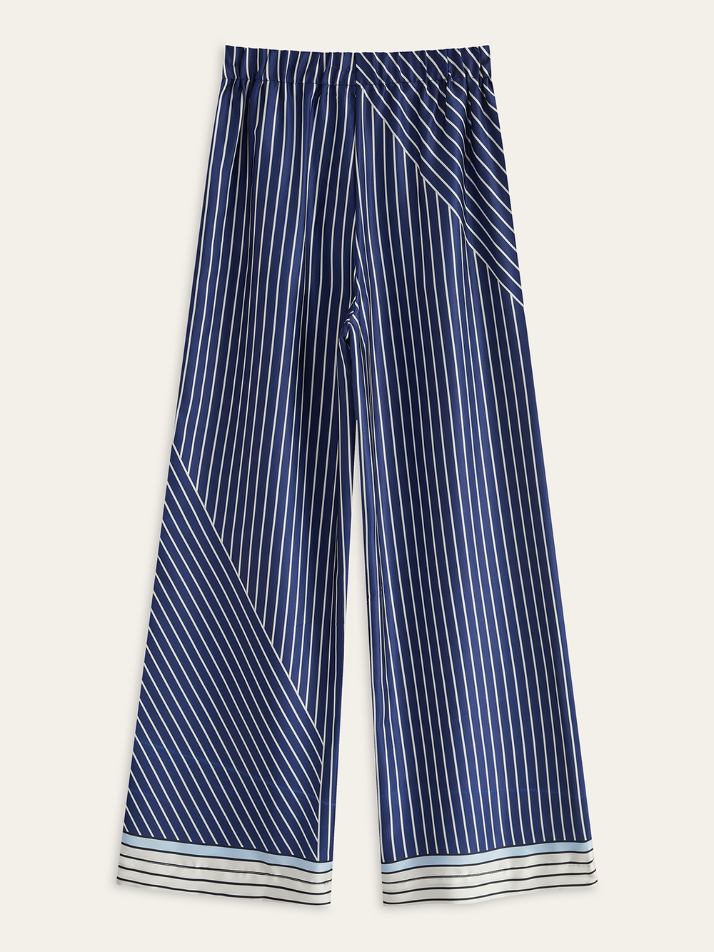 Pantalon à rayures asymétriques