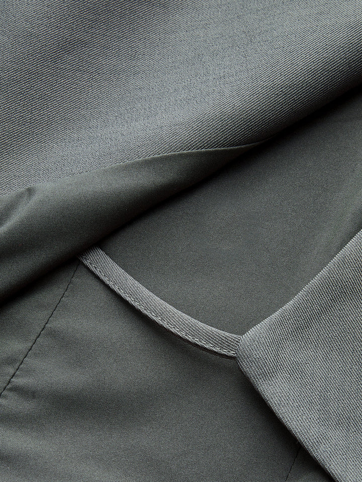 Gilet V-Neck Métallique avec Ceinture et Liens au Dos