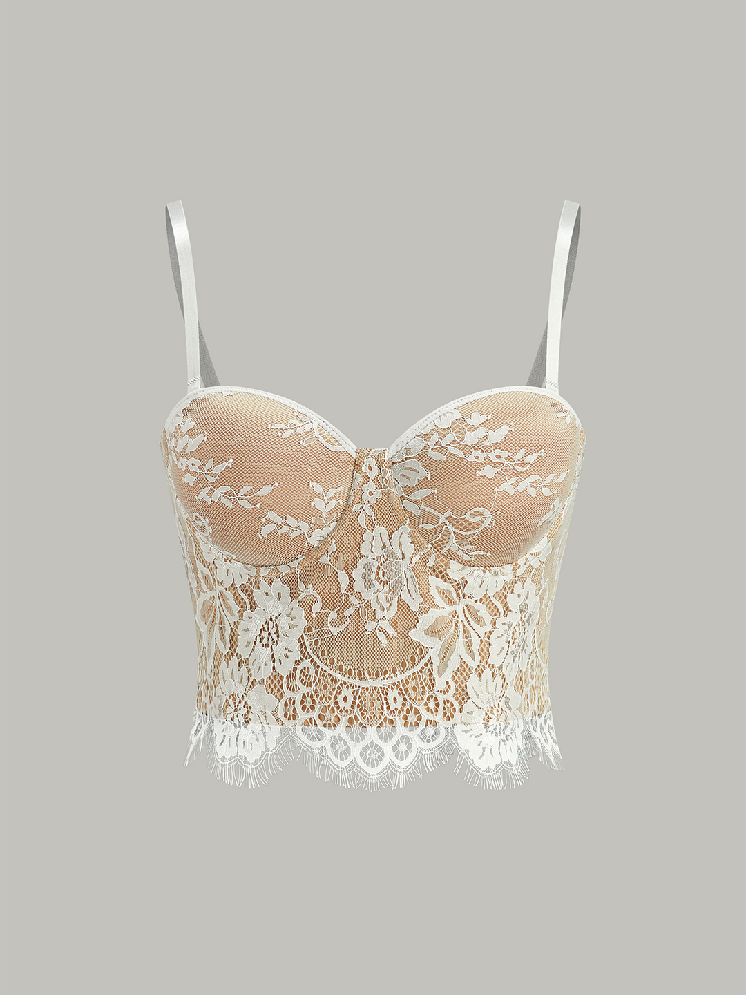 Corset en Dentelle Semi-Transparente