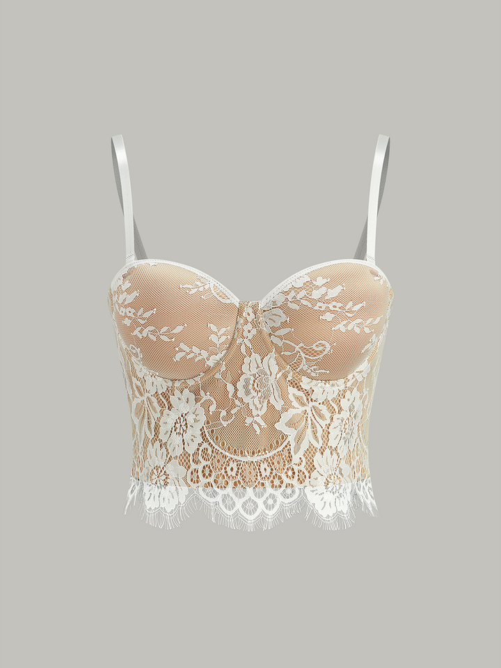 Corset en Dentelle Semi-Transparente
