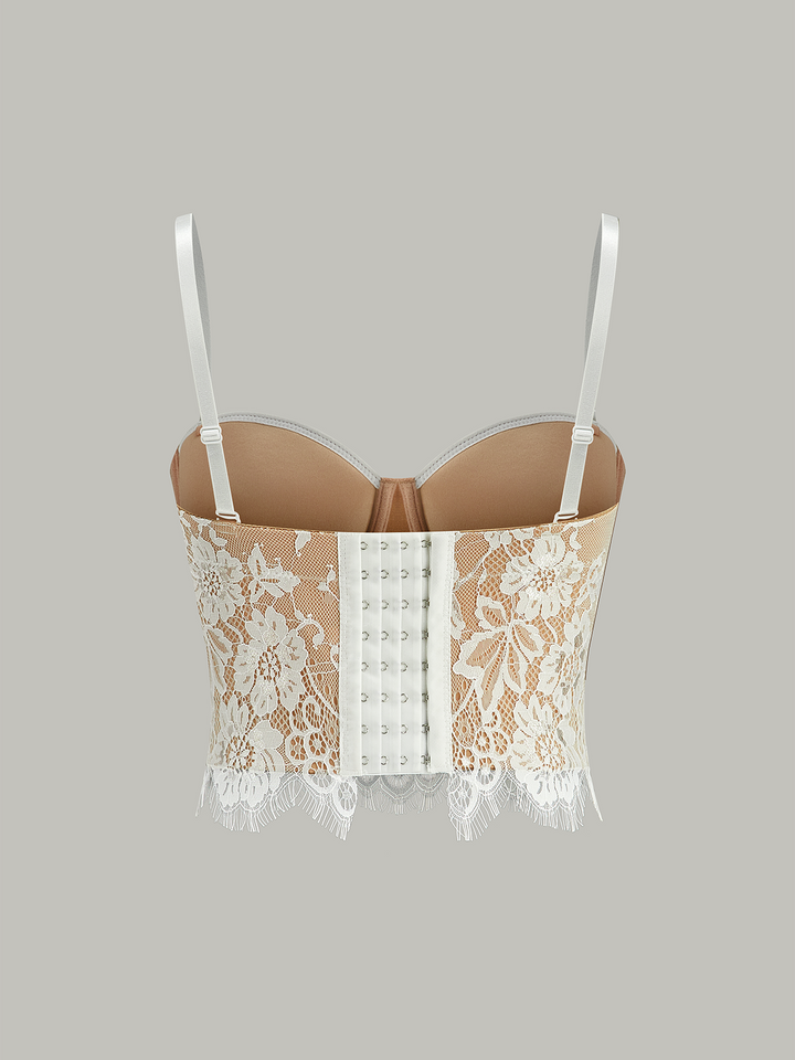 Corset en Dentelle Semi-Transparente