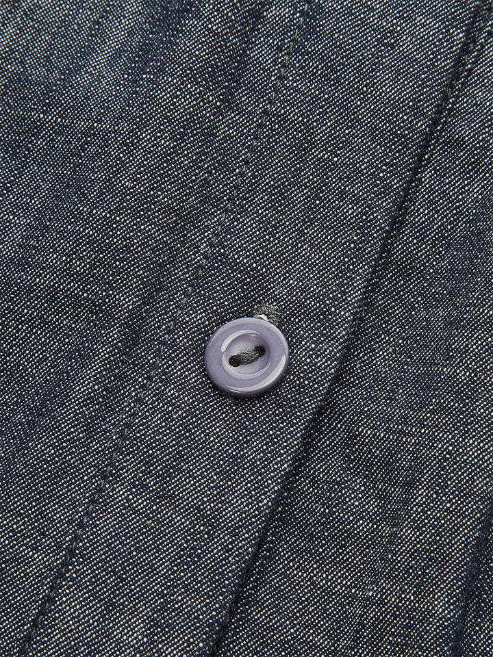 Robe Longue à Manches Bouffantes et Boutonnée sur le Devant