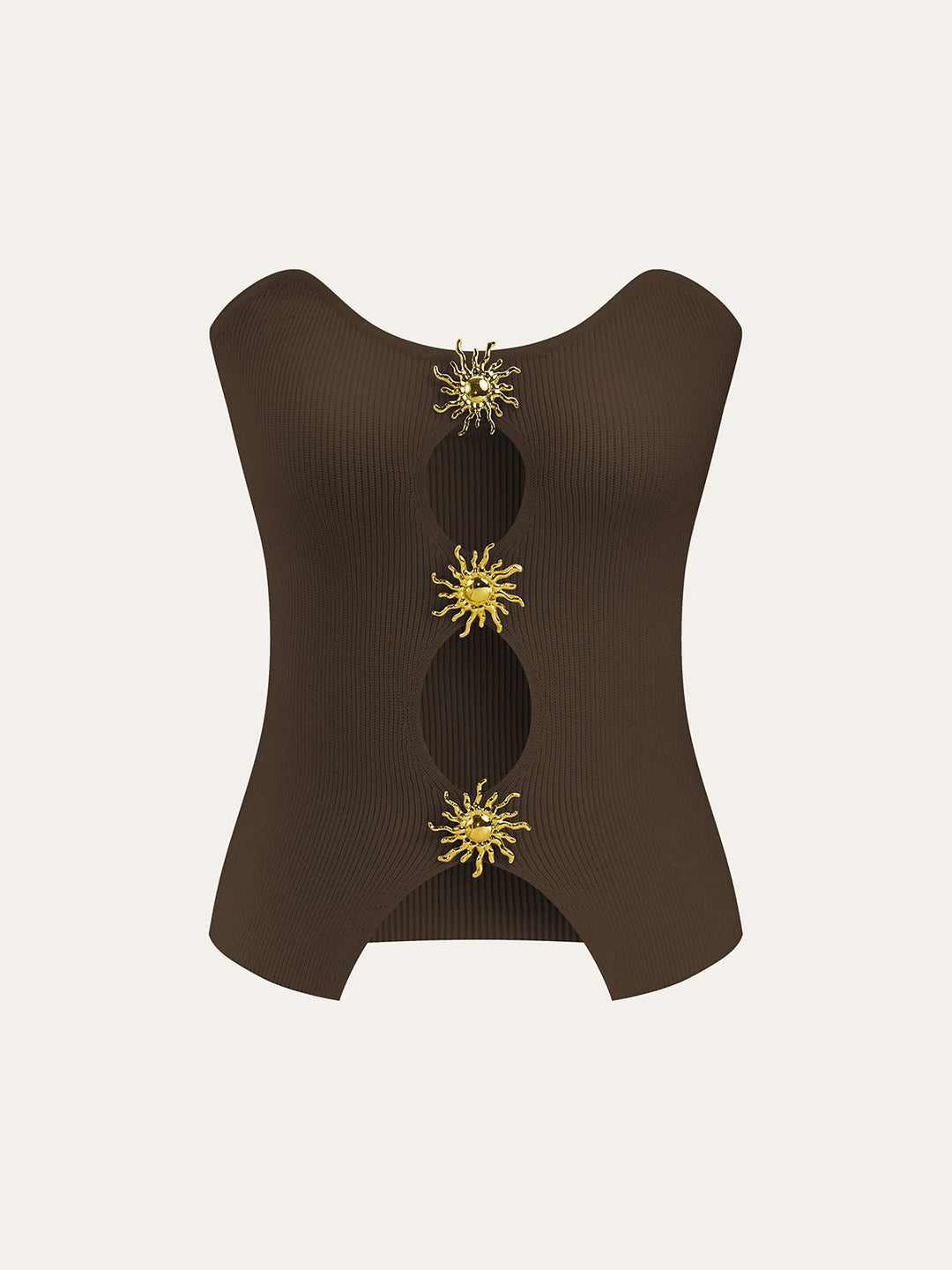 Gilet en maille à découpes métalliques