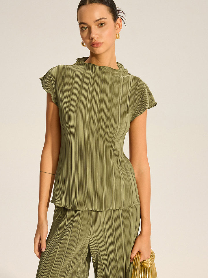 Ensemble Haut Plissé et Pantalon Large