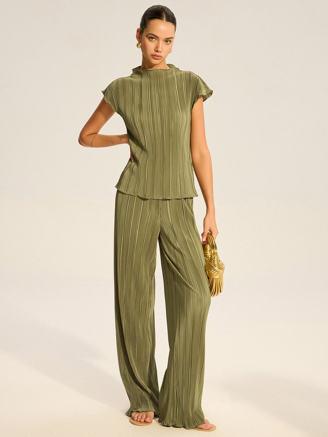 Ensemble Haut Plissé et Pantalon Large