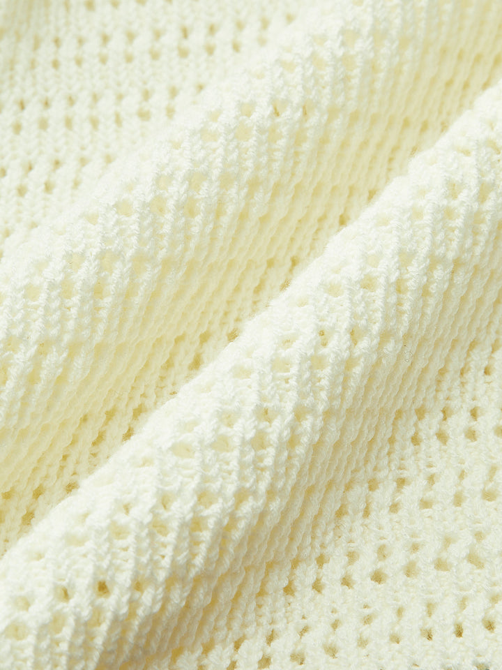 Short en tricot à boutons avec bordure contrastante
