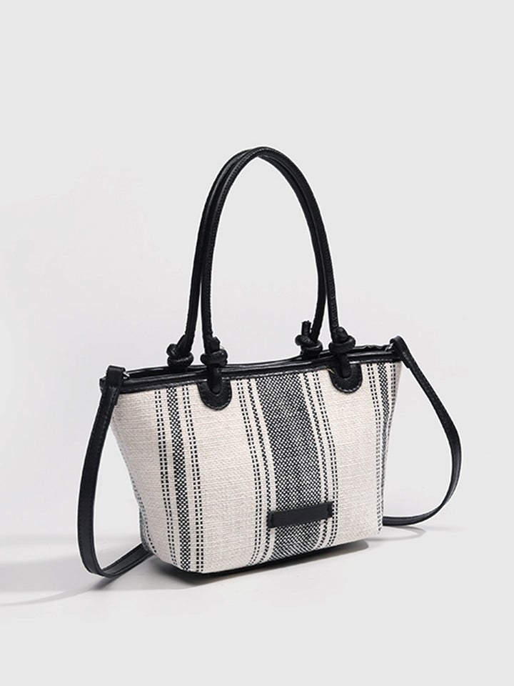 Sac Cabas Rayé en Lin
