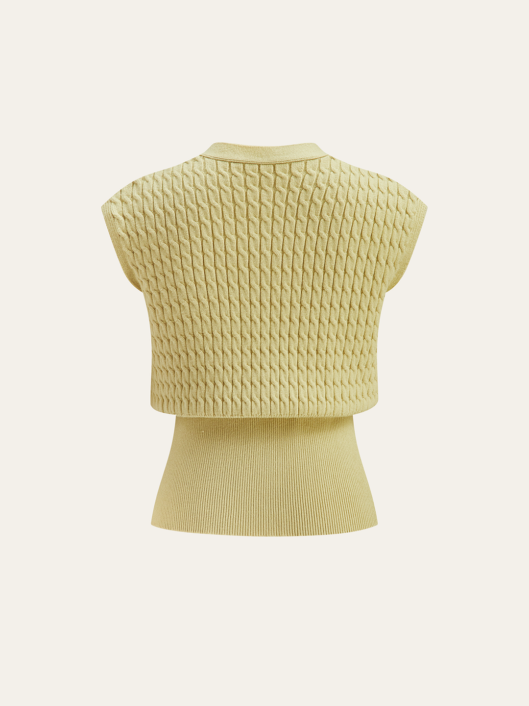 Gilet à col en tricot avec ceinture en métal