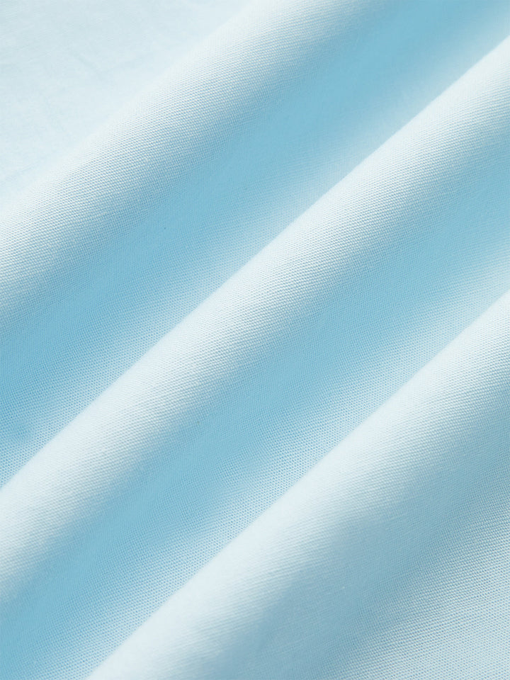 Robe Courte Effet Ruché au Col en Coton