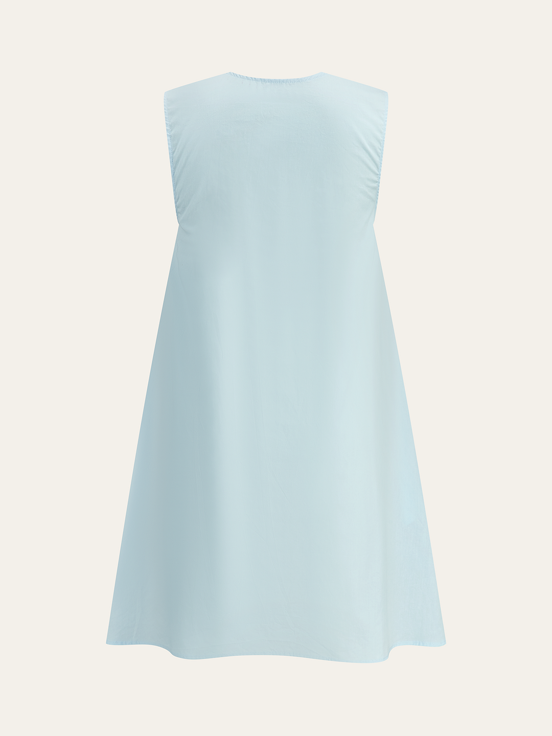 Robe Courte Effet Ruché au Col en Coton