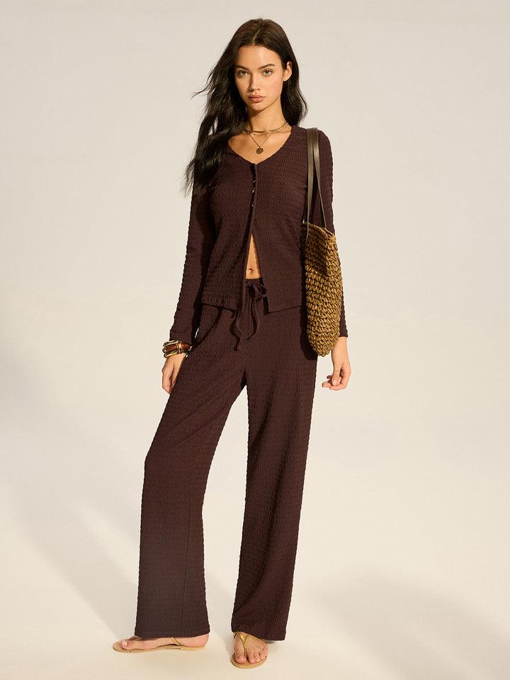 Ensemble Pantalon en Maille Texturée
