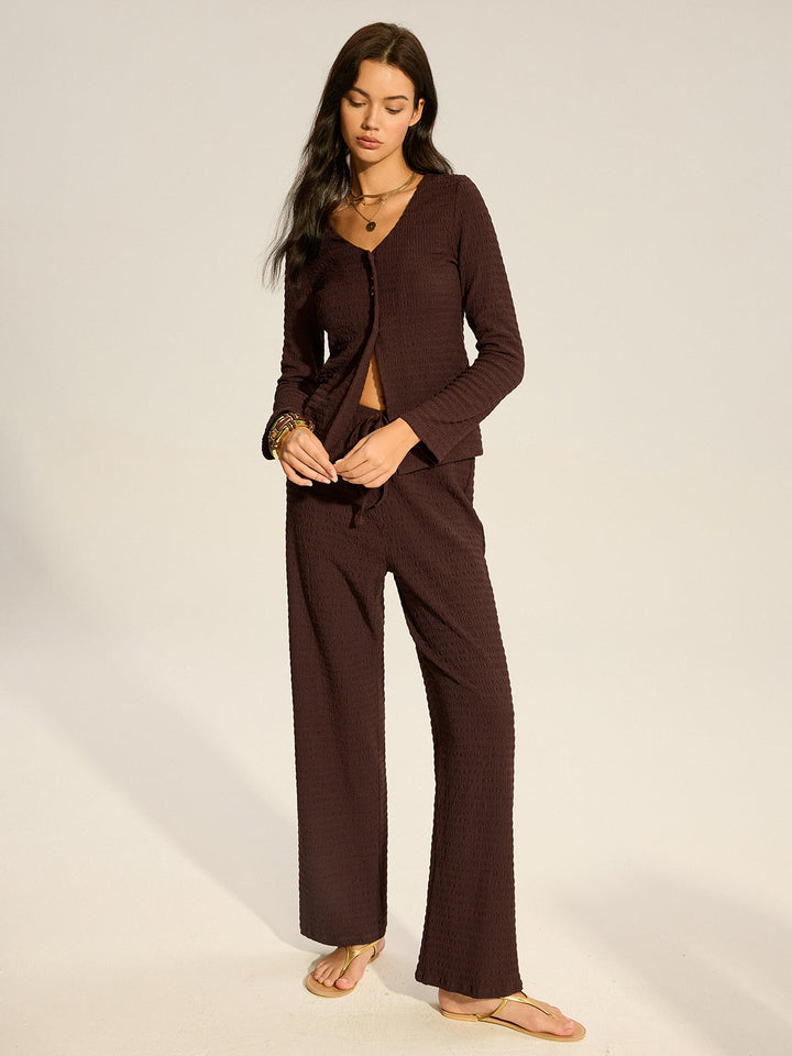 Ensemble Pantalon en Maille Texturée