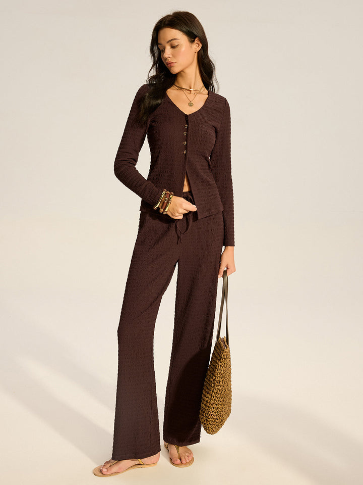 Ensemble Pantalon en Maille Texturée