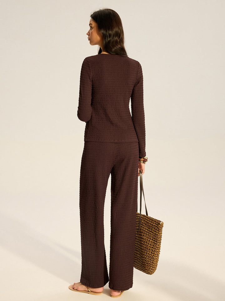 Ensemble Pantalon en Maille Texturée