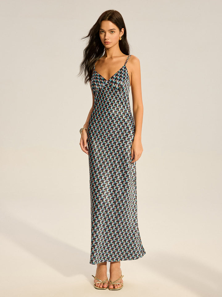 Robe Longue Vintage à Bretelles Spaghetti