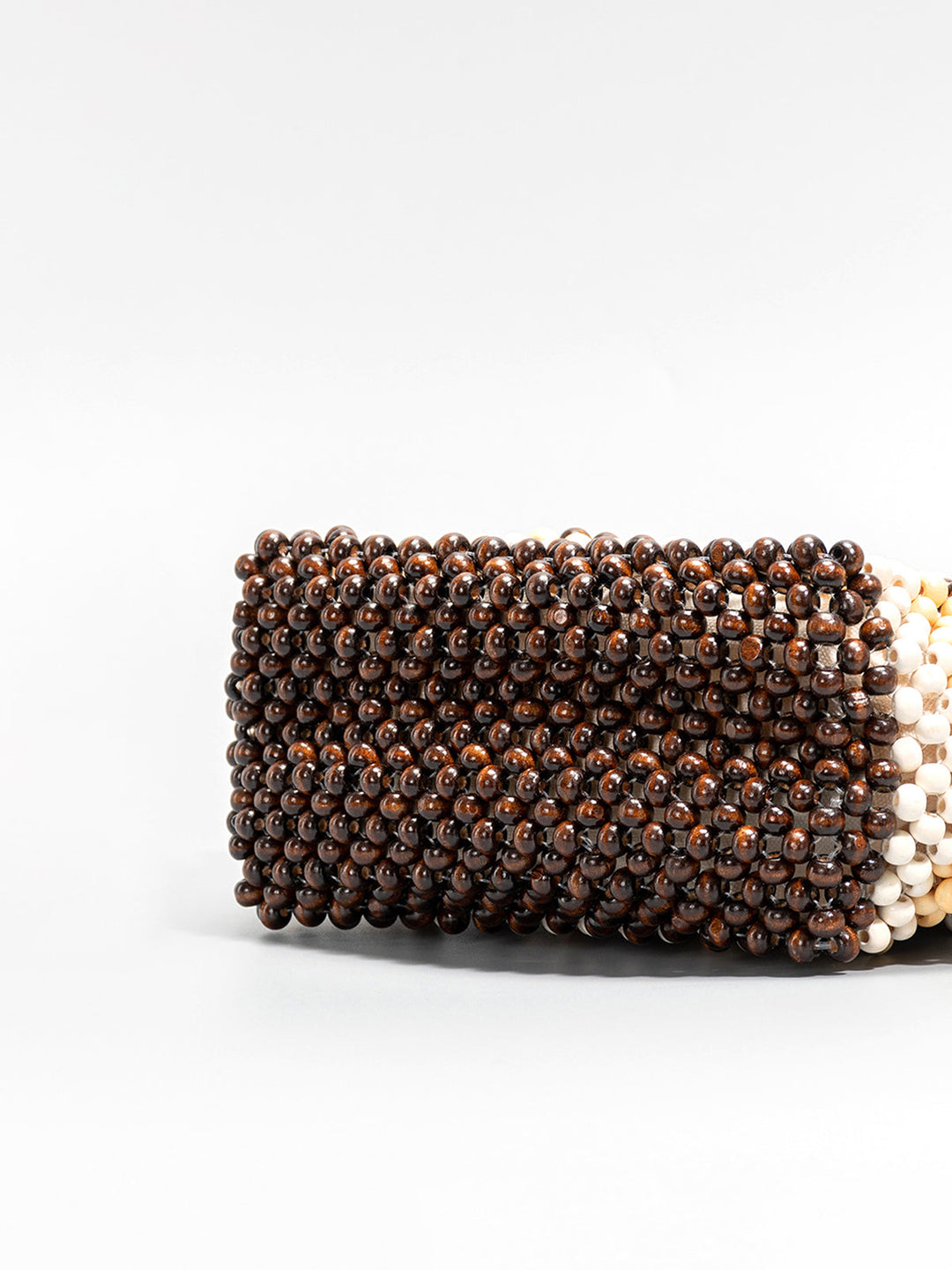 Sac Cabas Perles en Bois Rayé