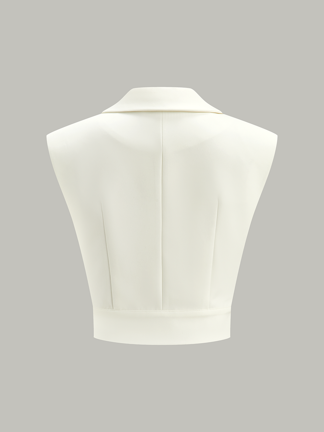 Gilet Blazer Court à Épaules Larges et Taille Cintrée