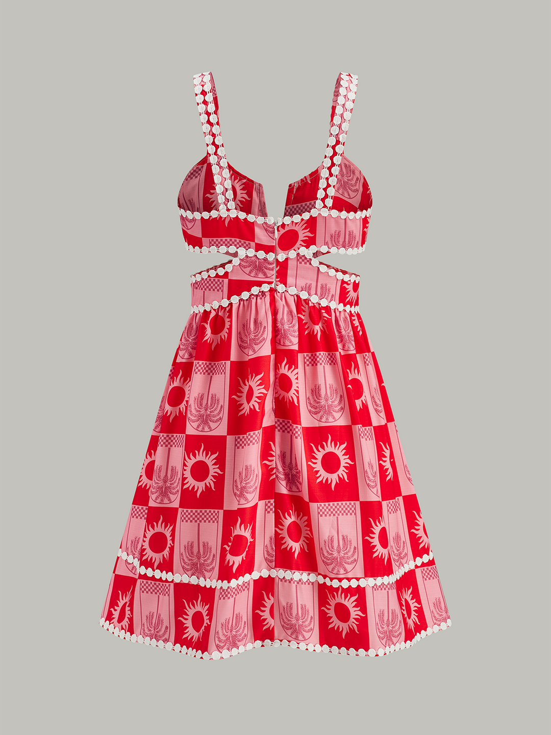 Robe Imprimée à Détails Découpés