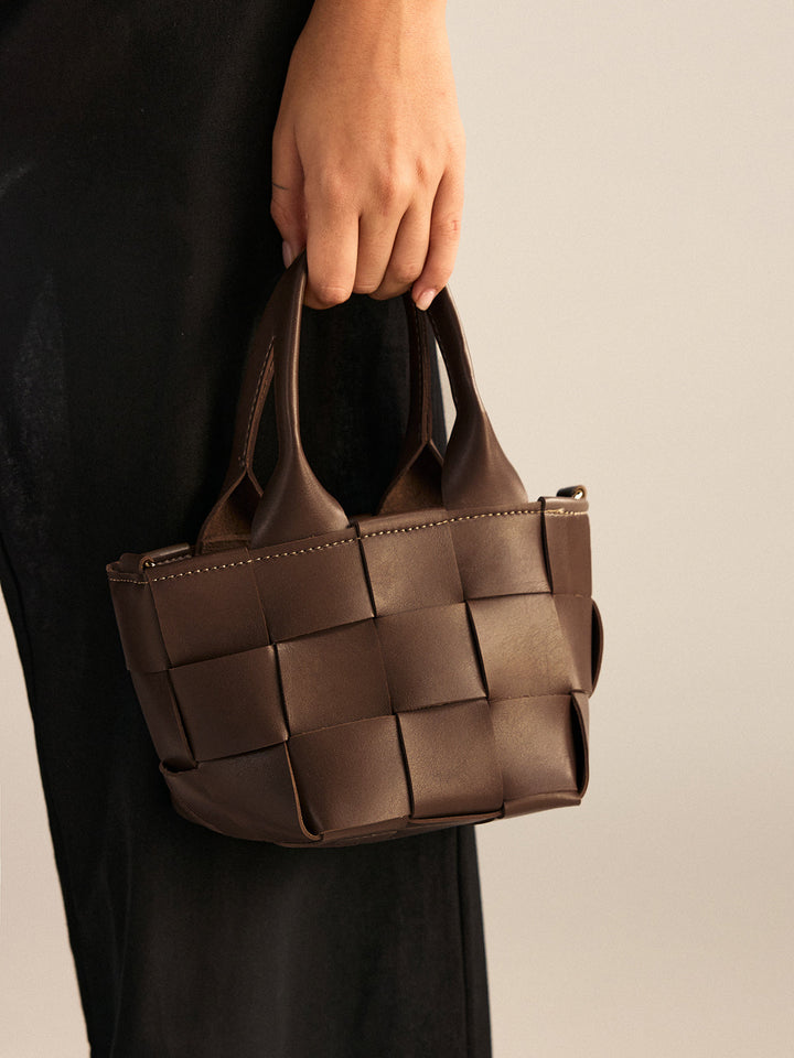 Sac Cabas En Similicuir Tressé