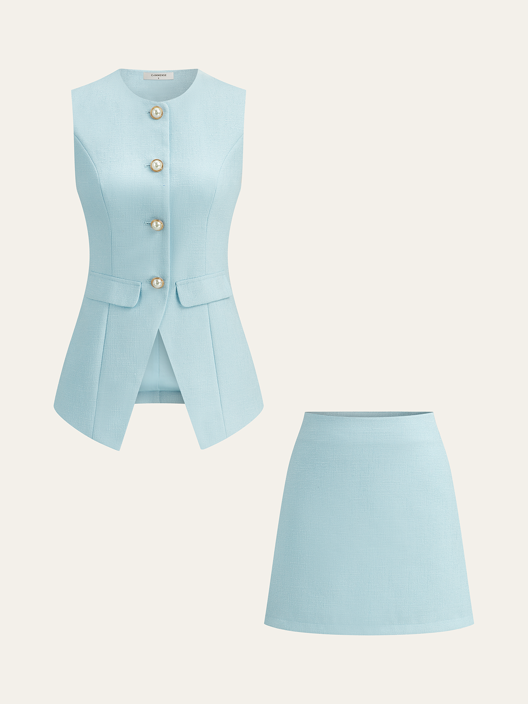 Ensemble Blazer Perle Tweed et Mini-Jupe