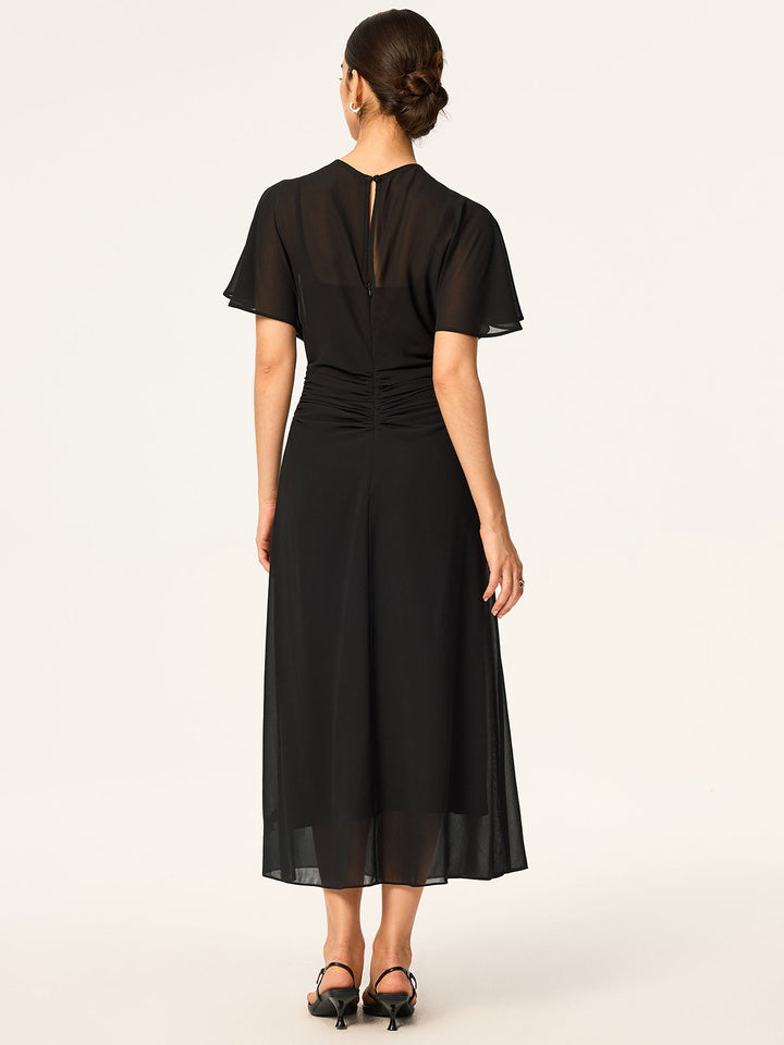 Robe Mi-longue en mousseline transparente avec jupon intégré - Ensemble deux pièces