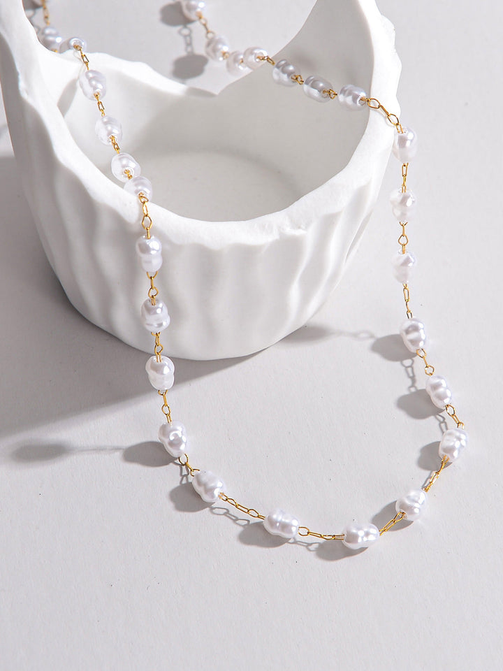 Collier Ras du Cou Empilable en Perles