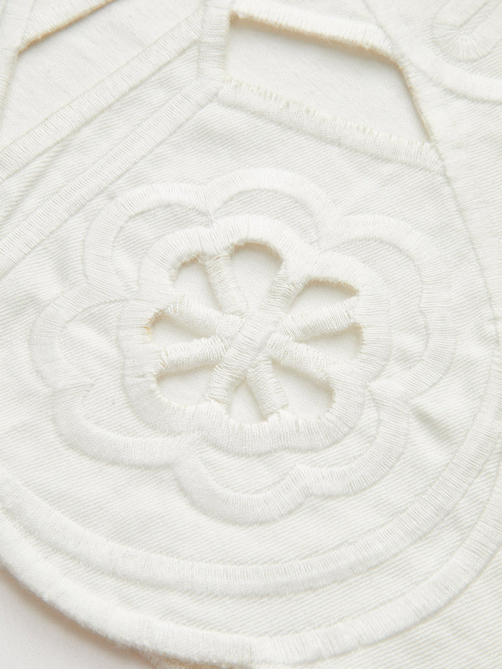 Pantalons Évasés en Coton Brodé
