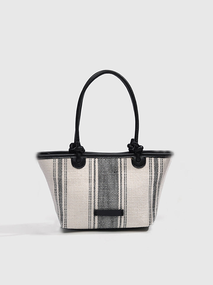 Sac Cabas Rayé en Lin