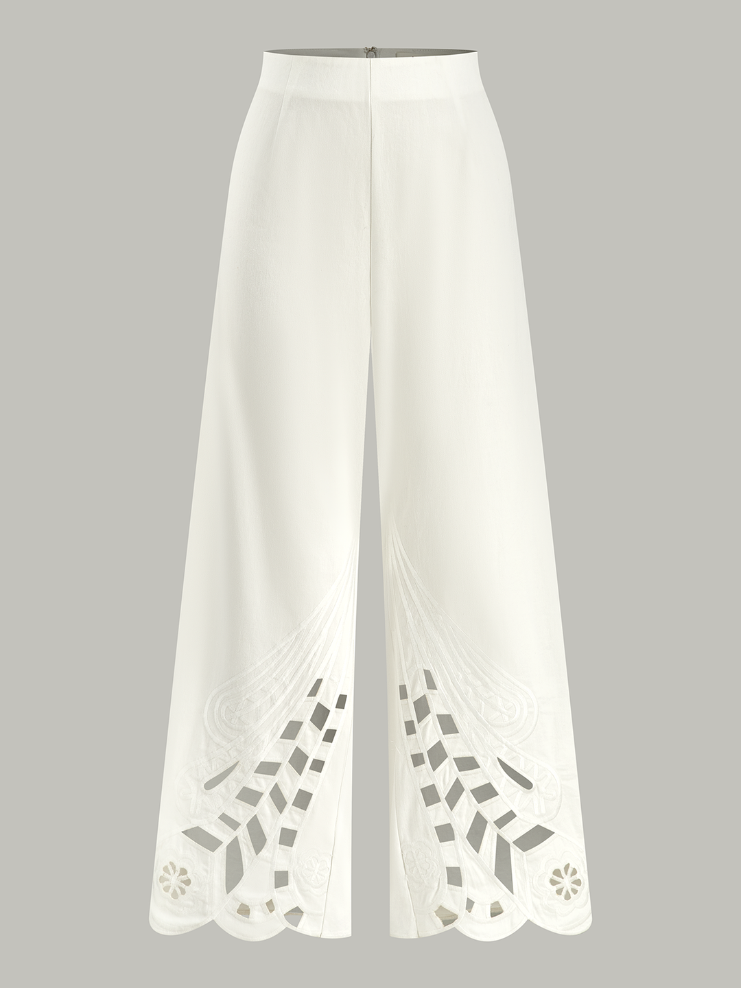Pantalons Évasés en Coton Brodé