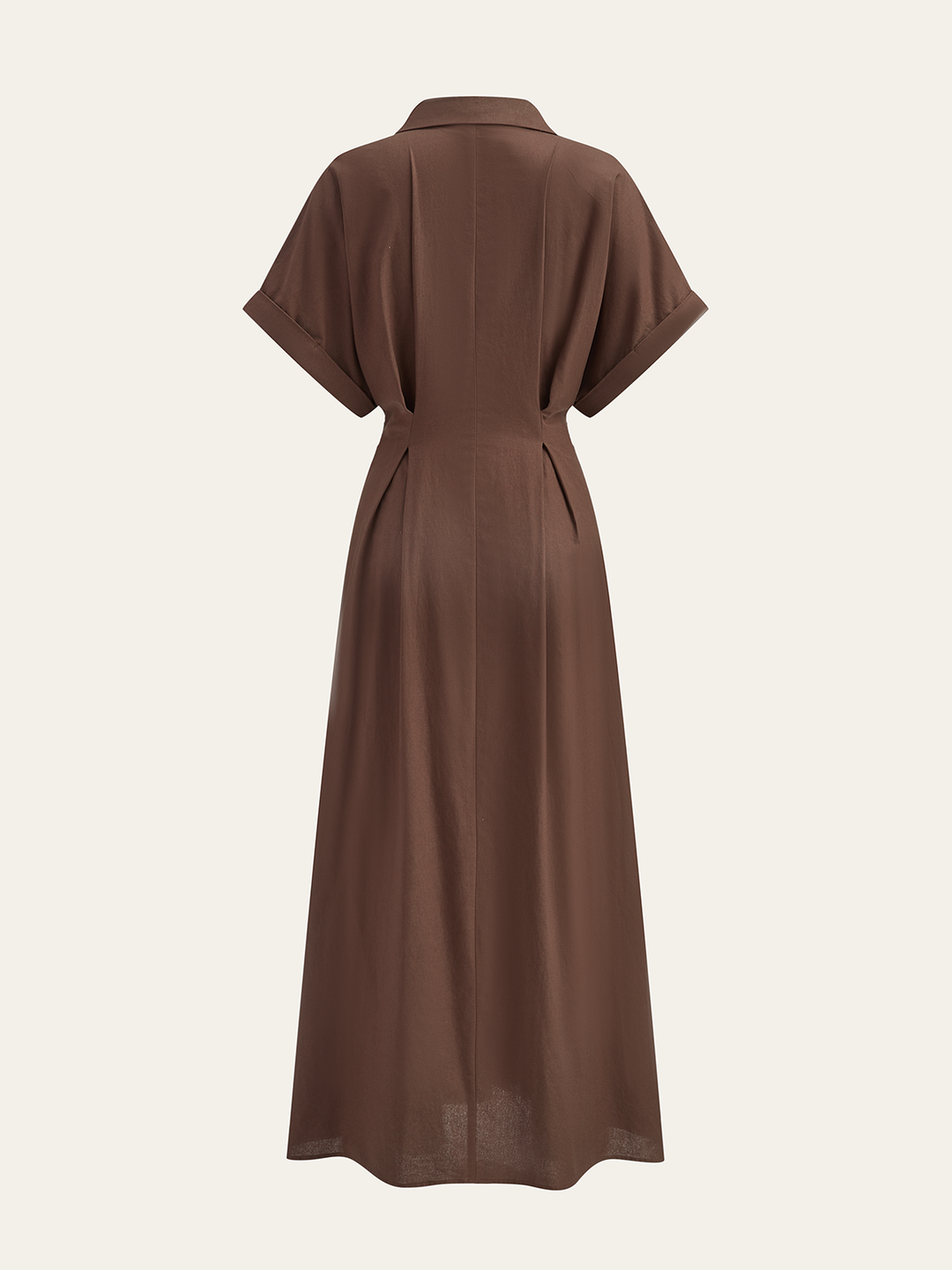 Robe Chemise Plissée à Boutons Devant