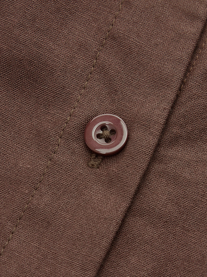 Robe Chemise Plissée à Boutons Devant