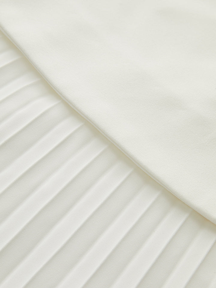 Robe Mini Plissée Sans Bretelles à Col Halter