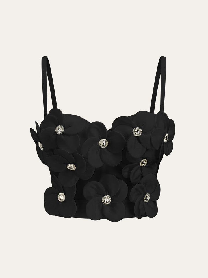 Corset à ornements floraux 3D