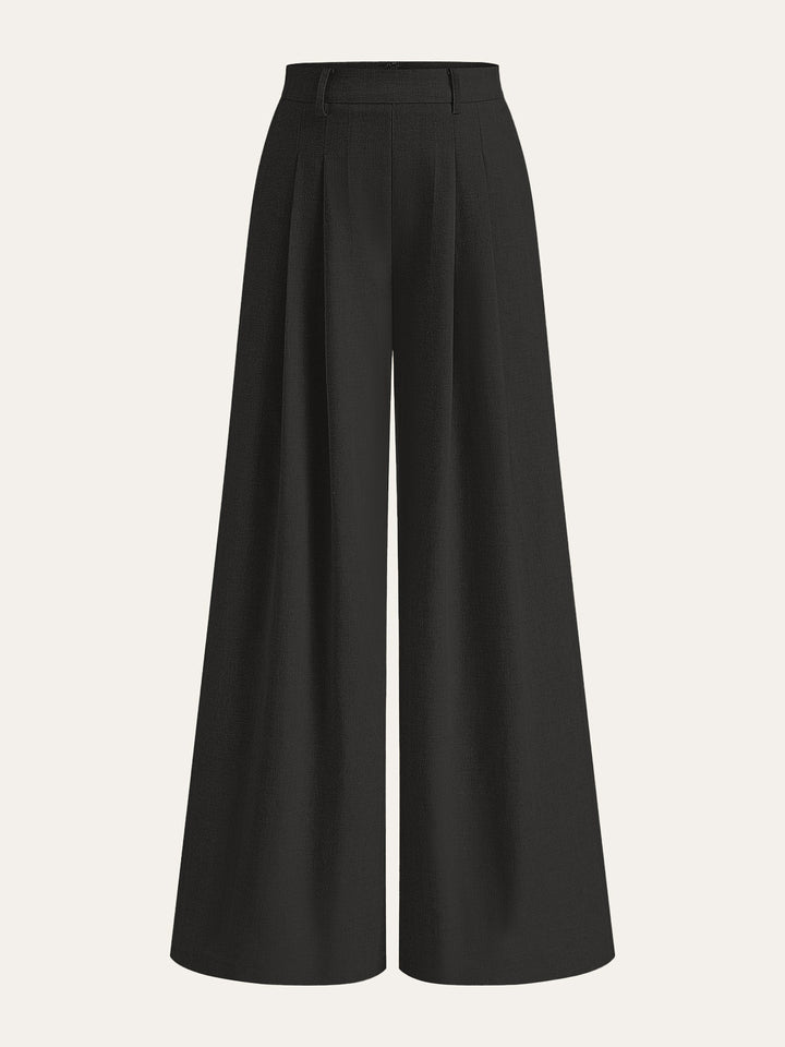 Pantalon large en lin mélangé