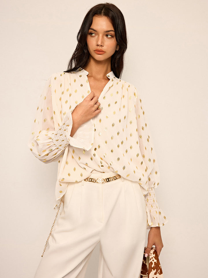 Chemise en mousseline à pois