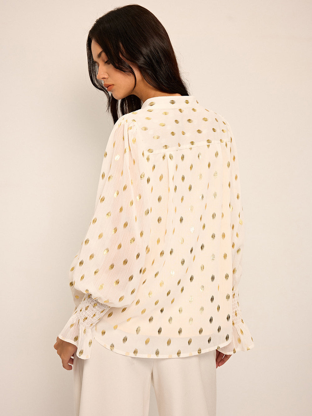 Chemise en mousseline à pois
