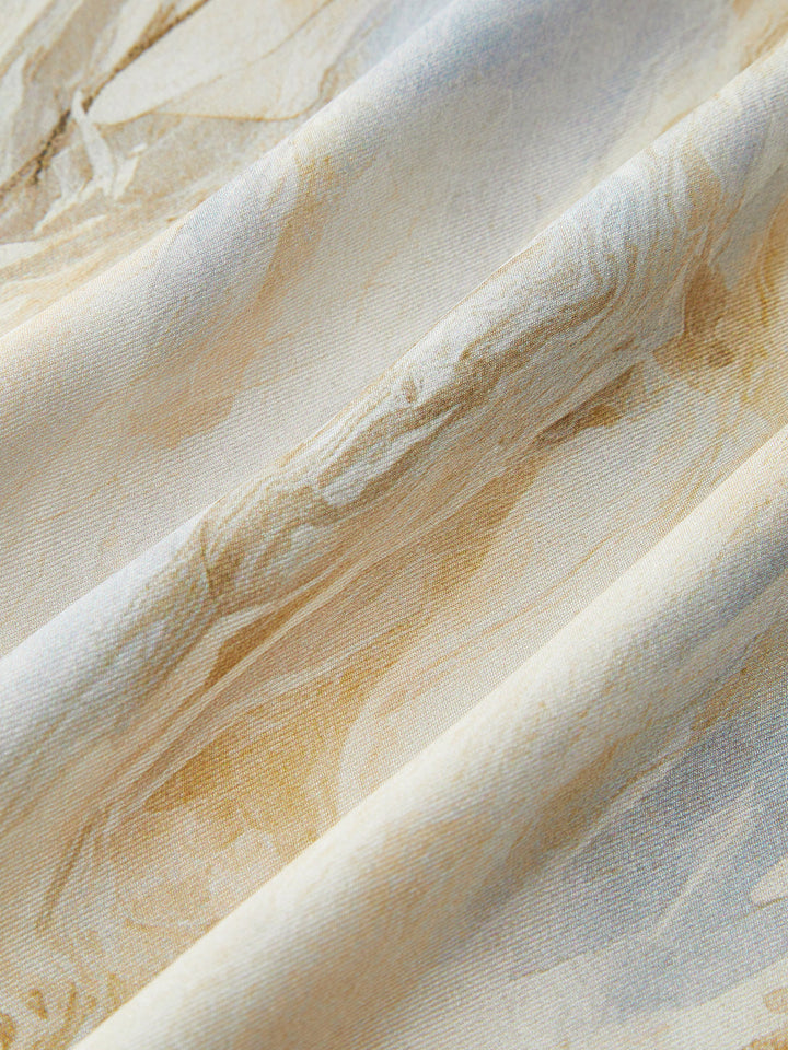 Pantalon Droit Imprimé Marbre Semi-Transparent