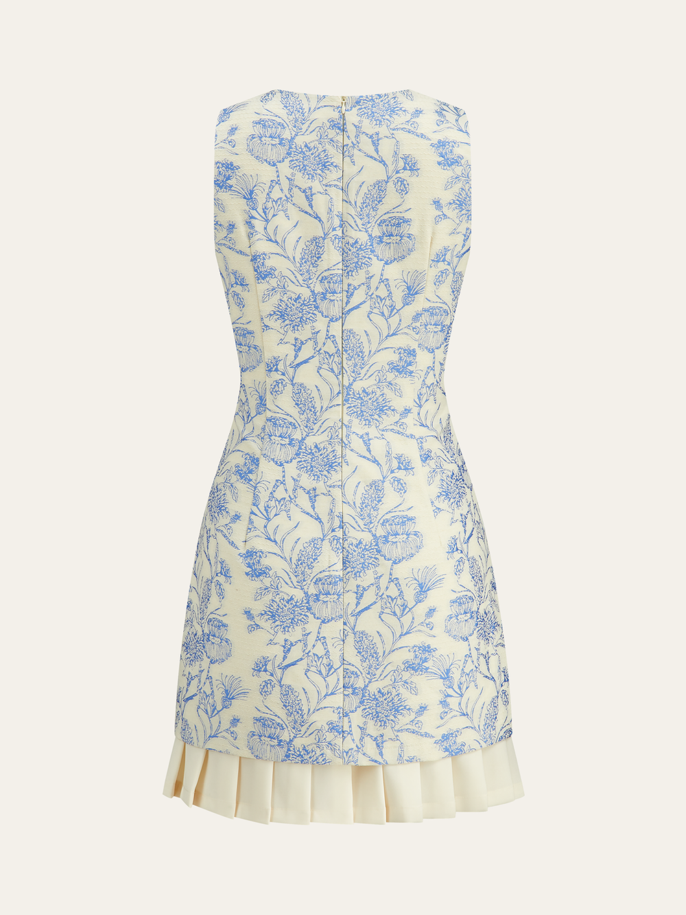 Robe à Manches Courtes Imprimée Florale avec Ourlet Plissé