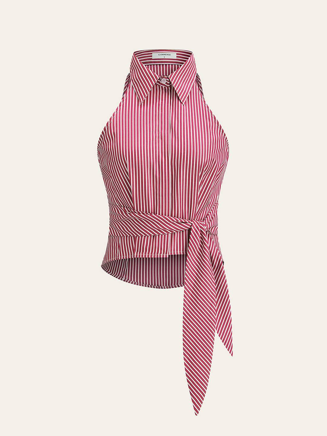 Haut court à rayures avec ceinture