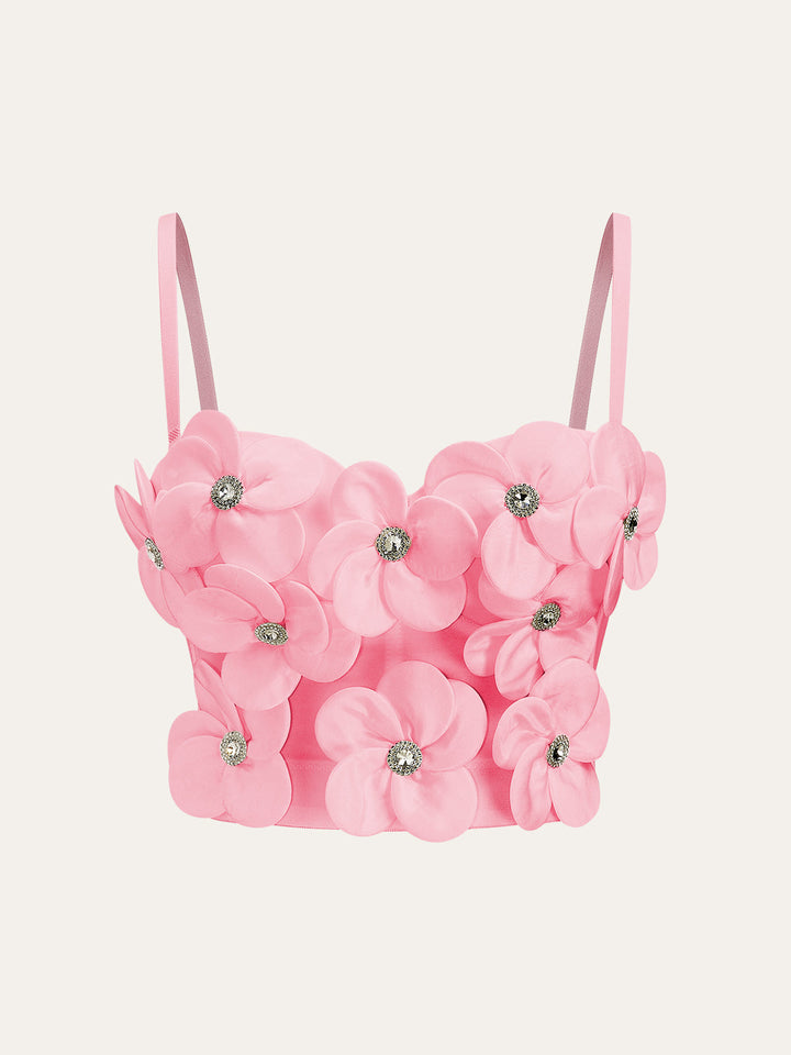 Corset à ornements floraux 3D