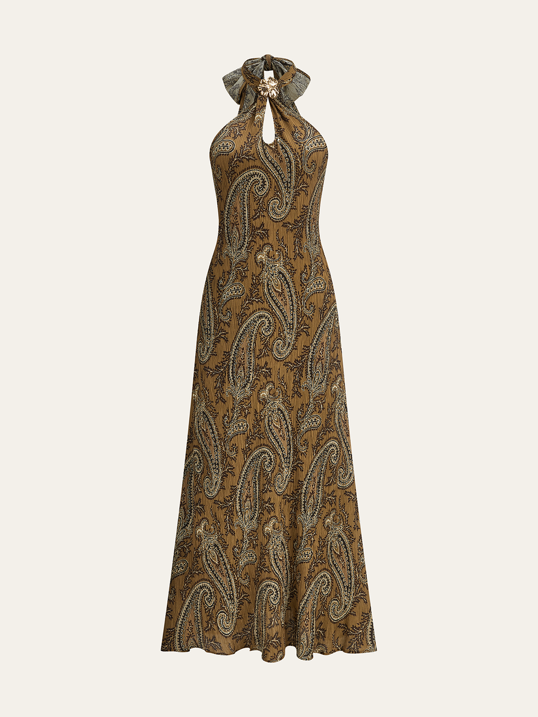 Robe Maxi Imprimé Cachemire Dos Nu