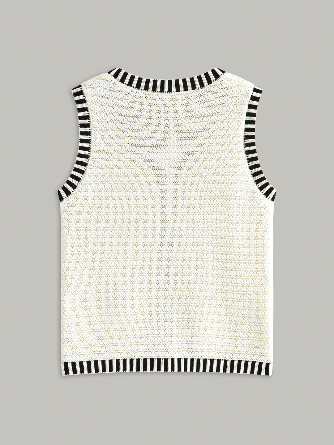 Gilet en maille avec bordure rayée