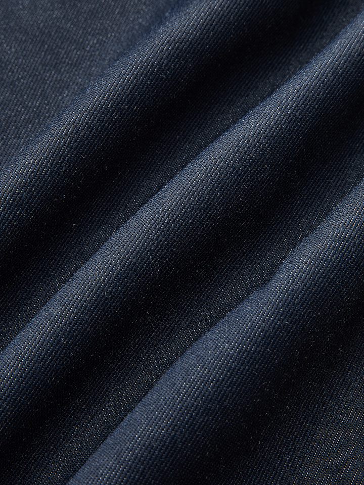 Robe mi-longue en jean à ruchés et col en V
