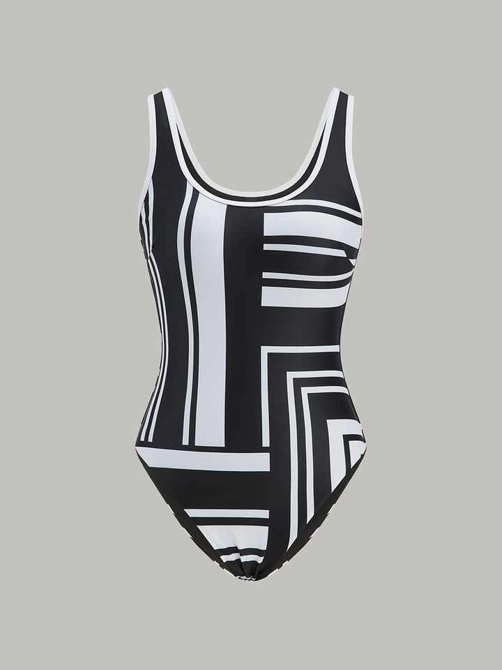 Maillot de bain une pièce imprimé géométrique