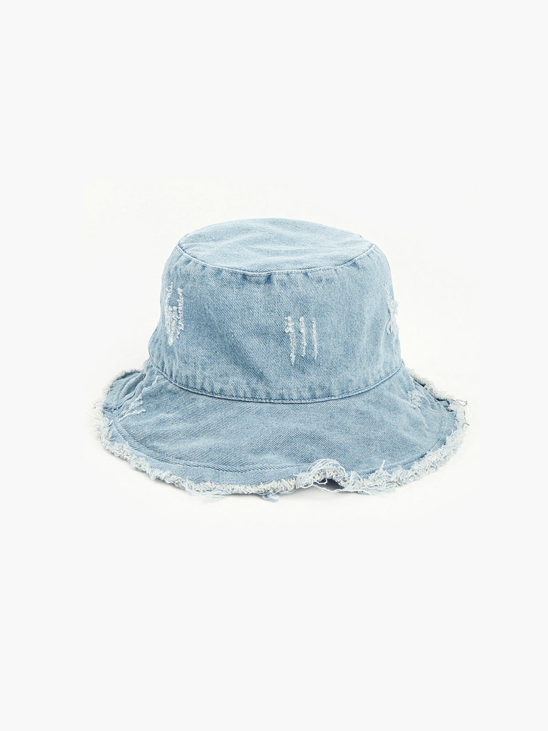 Chapeau seau en jean déchiré